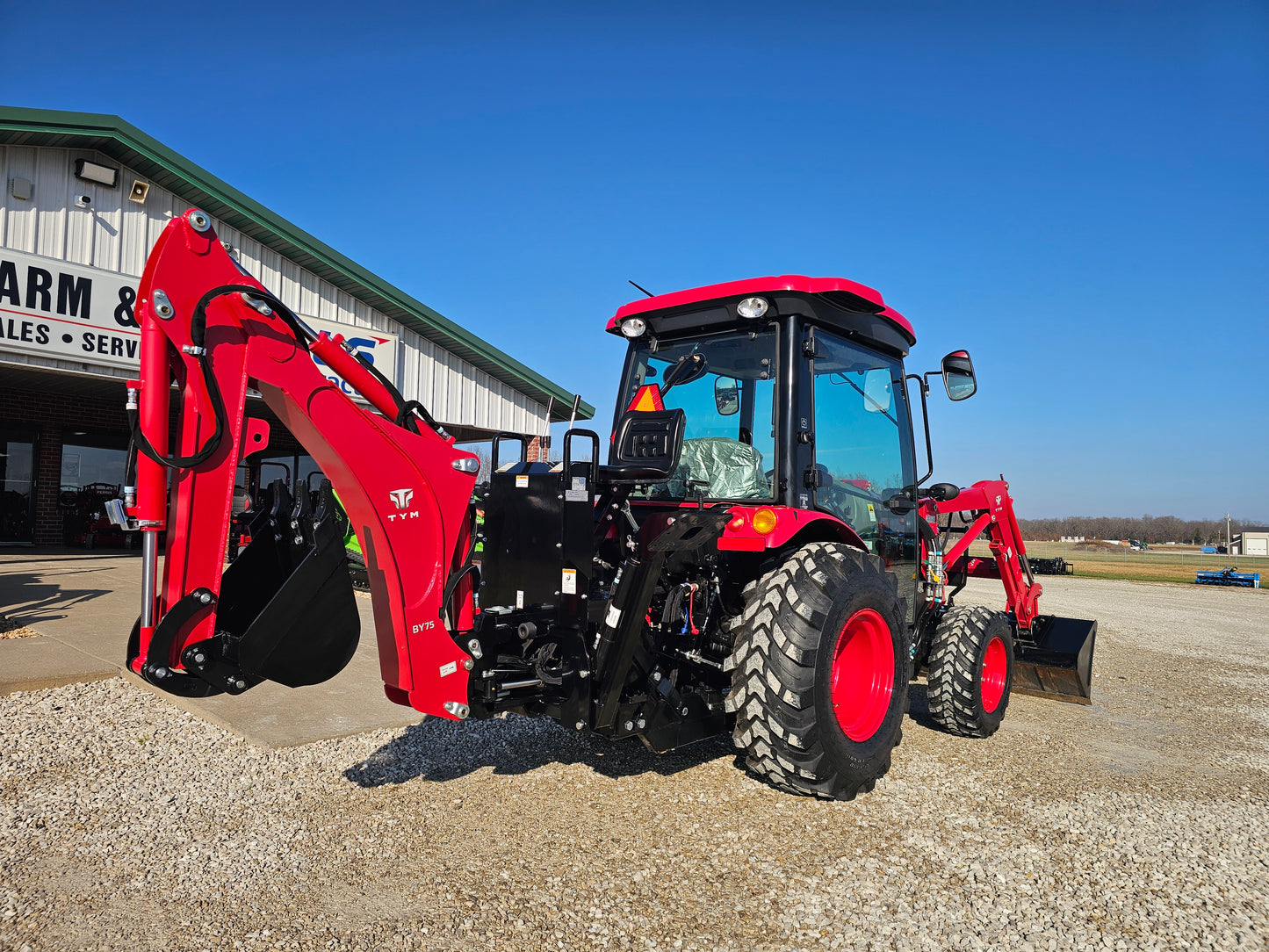 USED TYM T474HC, CAB TRACTOR and BACKHOE, 48HP, HST  CON_T474HC