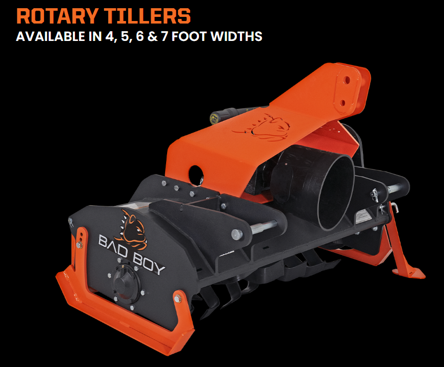 BAD BOY 5' Rotary Tiller, Black - BBRT60BK