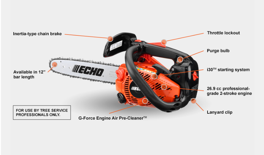 ECHO 271T Chainsaw, 26.9cc, 12" Bar - CS-271T-12